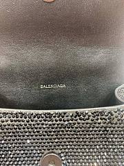 BALENCIAGA | Hourglass XS Handbag Glitter Material In Black - 19 x 8 x 21cm - 6