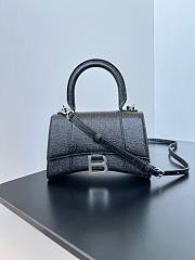 BALENCIAGA | Hourglass Mini Handbag Glitter Material In Black - 1
