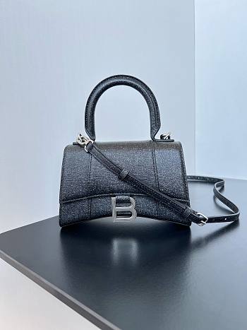 BALENCIAGA | Hourglass Mini Handbag Glitter Material In Black