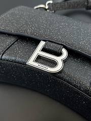 BALENCIAGA | Hourglass Mini Handbag Glitter Material In Black - 3