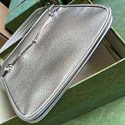 GUCCI | Horsebit Slim Small Shoulder Bag In Silver Leather - 5