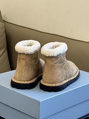 PRADA | Blow Suede Shearling Cozy Booties Beige - 2