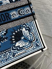 DIOR | Medium Book Tote Denim Blue Multicolor Butterfly Bandana Embroidery  - 6