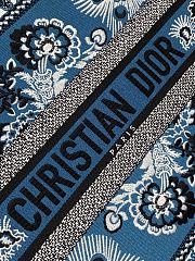 DIOR | Medium Book Tote Denim Blue Multicolor Butterfly Bandana Embroidery  - 5