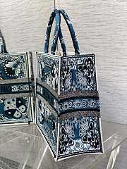 DIOR | Medium Book Tote Denim Blue Multicolor Butterfly Bandana Embroidery  - 3