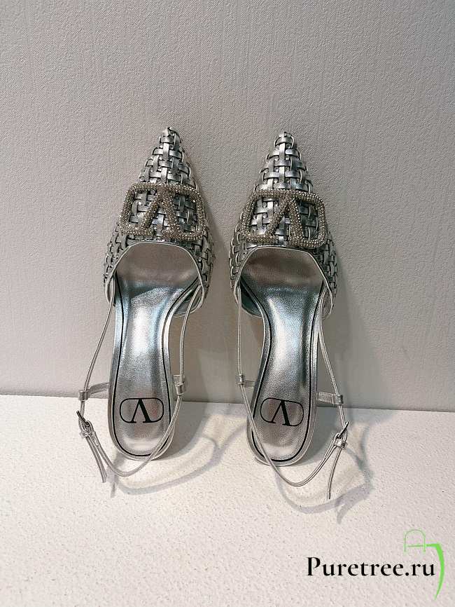VALENTINO | Elegant High Heeled Sandals In Silver - 1