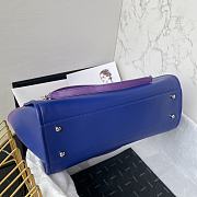 CHANEL | Shopping Bag Gradient Calfskin & Silver Metal Purple Blue & Dark Blue - 6