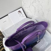 CHANEL | Shopping Bag Gradient Calfskin & Silver Metal Purple Blue & Dark Blue - 4