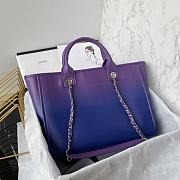 CHANEL | Shopping Bag Gradient Calfskin & Silver Metal Purple Blue & Dark Blue - 3
