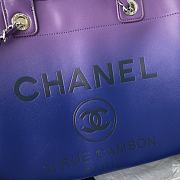 CHANEL | Shopping Bag Gradient Calfskin & Silver Metal Purple Blue & Dark Blue - 2