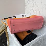 CHANEL | Shopping Bag Gradient Calfskin & Silver Metal Orange Coral Red & Pink - 4