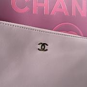 CHANEL | Shopping Bag Gradient Calfskin & Silver Metal Light Purple Pink & Coral Red - 2