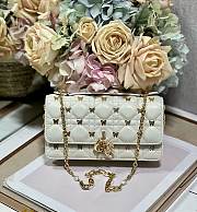 DIOR | Mini Bag White Cannage Lambskin With Gold Butterfly Studs - 1