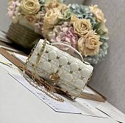 DIOR | Mini Bag White Cannage Lambskin With Gold Butterfly Studs - 5