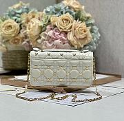 DIOR | Mini Bag White Cannage Lambskin With Gold Butterfly Studs - 4