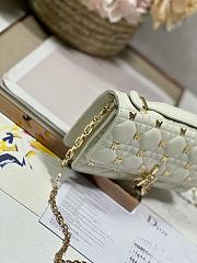 DIOR | Mini Bag White Cannage Lambskin With Gold Butterfly Studs - 2
