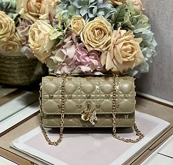 DIOR | Mini Bag Cannage Lambskin With Gold Butterfly Studs