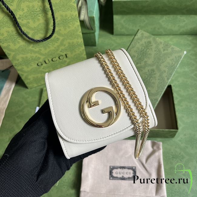 GUCCI | Blondie Medium Chain Wallet White - Leather Wallet for Women - 1