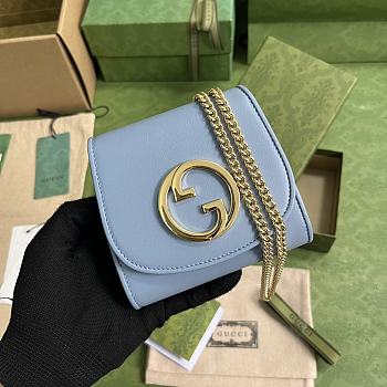 GUCCI | Blondie Medium Chain Wallet Blue - Leather Wallet for Women
