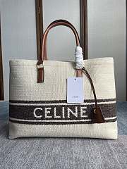 CELINE | Women Squared Cabas Celine in Plein Soleil Textile and Calfskin Brown Color - 1