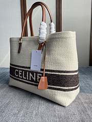 CELINE | Women Squared Cabas Celine in Plein Soleil Textile and Calfskin Brown Color - 2