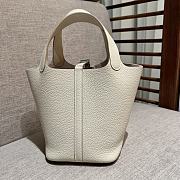 HERMES | Picotin Lock Touch White Silver Hardware 18cm - 4