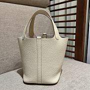 HERMES | Picotin Lock Touch White Silver Hardware 18cm - 2