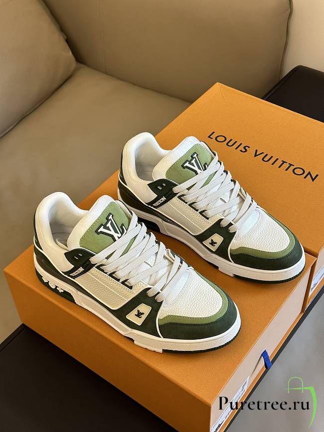 LOUIS VUITTON | Trainer Sneaker Low White Green - 1