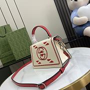 GUCCI | Small Dionysus Top Handle Bag In White/Red - 5