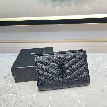 YSL | Cassandre Small Wallet In Caviar Leather In Black 