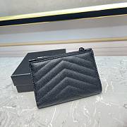 YSL | Cassandre Small Wallet In Caviar Leather In Black  - 5