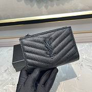 YSL | Cassandre Small Wallet In Caviar Leather In Black  - 4