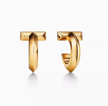TIFFANY & CO T1 Hoop Earrings in Yellow Gold
