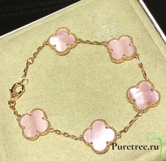 Van Cleef & Arpels Vintage Alhambra Bracelet In Pink  - 1