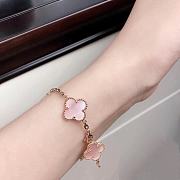 Van Cleef & Arpels Vintage Alhambra Bracelet In Pink  - 3
