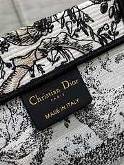 DIOR | Large Dior Book Tote White and Black Toile de Jouy Soleil Embroidery - 3