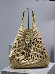 YSL | Icare In Raffia Naturel And Brown Gold - 5