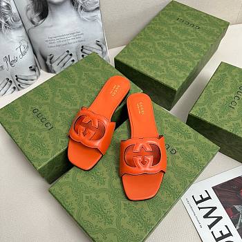GUCCI | Women Interlocking G Slide Sandal Orange
