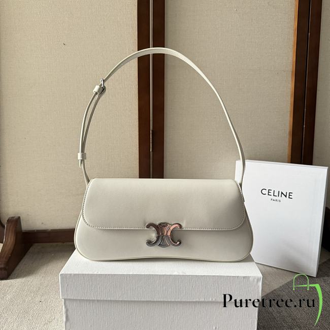 CELINE | Medium Lola Bag In Shiny Calfskin White - 1