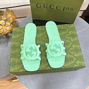 GUCCI | Women Interlocking Sandals Green Color - 5