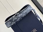 DIOR | Saddle Bag Navy Blue CD Diamond Canvas and Smooth Calfskin - 6