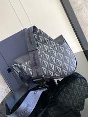 DIOR | Saddle Bag Navy Blue CD Diamond Canvas and Smooth Calfskin - 5