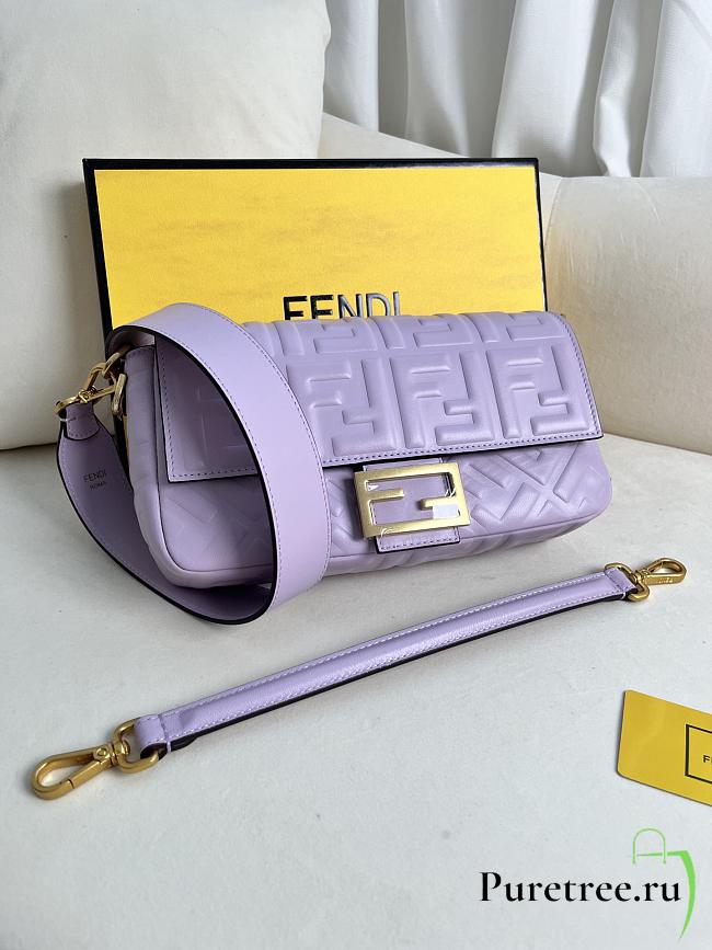 FENDI | Baguette Purple Leather Bag - 1