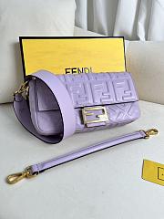 FENDI | Baguette Purple Leather Bag - 1