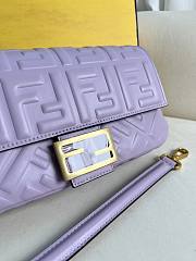 FENDI | Baguette Purple Leather Bag - 4