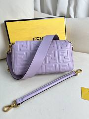 FENDI | Baguette Purple Leather Bag - 3