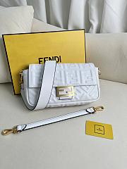 FENDI | Baguette White Leather Bag - 1