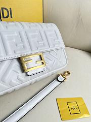 FENDI | Baguette White Leather Bag - 4