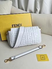 FENDI | Baguette White Leather Bag - 3