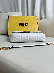 FENDI | Baguette White Leather Bag - 2